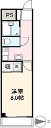 グリーンパル 1Kの間取図画像