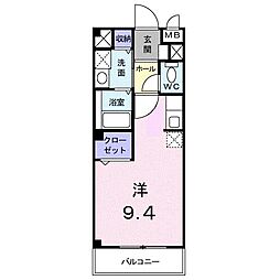 センチュリー21J ワンルームの間取図画像