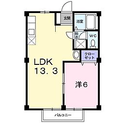 ロッジカントリー 1LDKの間取図画像