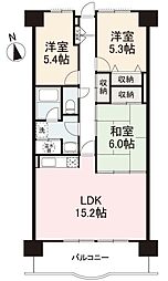 アメニティハイツ14 3LDKの間取図画像