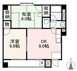プレアール香西 2DKの間取図画像