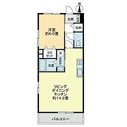 エバーグリーン 1LDKの間取図画像