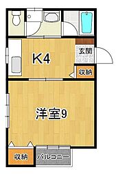 ユートピアカワシマ 1Kの間取図画像