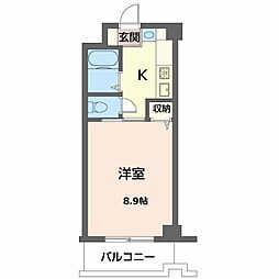 泉川マンション 1Kの間取図画像