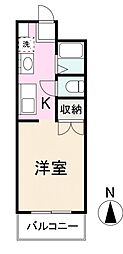 サンセール161 1Kの間取図画像