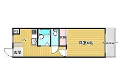 コーポA&E 1Kの間取図画像