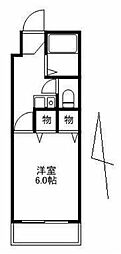 木村ハイツ 1Kの間取図画像
