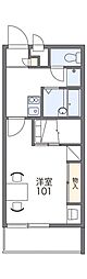 レオパレスクレール勝賀 1Kの間取図画像