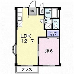 Eldem木太2 1LDKの間取図画像