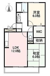サンヒルズA 2LDKの間取図画像