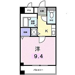 ジャンレジダンスM 1Kの間取図画像
