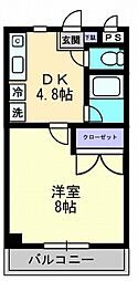 フォレスト林 1DKの間取図画像