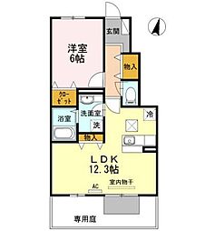 ウエスト・ヴィレッジ2 1LDKの間取図画像
