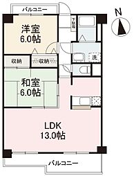 セルリアン今里 2LDKの間取図画像