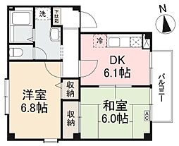 フォブール・エフ 2DKの間取図画像