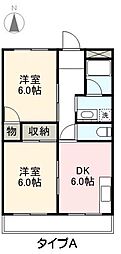ウッドネスト木太2 2DKの間取図画像