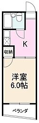 コート福岡1 1Kの間取図画像