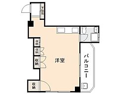 浜ノ町ハイツ ワンルームの間取図画像