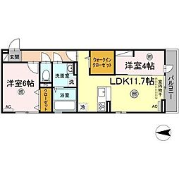 エミネンス 2LDKの間取図画像