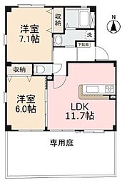 フォブールこうざいA 2LDKの間取図画像