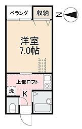 HP中央町 1Kの間取図画像