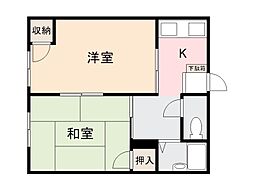 アスカ太田 2Kの間取図画像