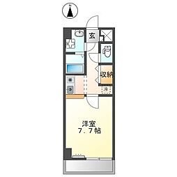 デロリアンN 1Kの間取図画像