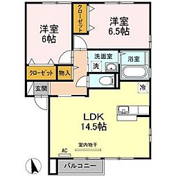 プルミエールA 2LDKの間取図画像