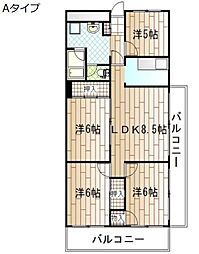 ハイマート屋島 4DKの間取図画像