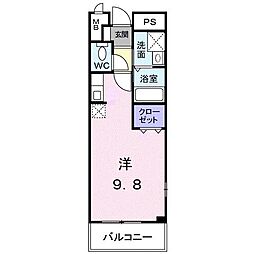 パークサイド今里 ワンルームの間取図画像