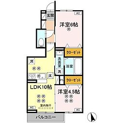 ローゼン太田 2LDKの間取図画像