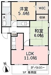 フォブールマルサンA 2LDKの間取図画像
