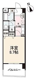 グラシエール木太町 1Kの間取図画像
