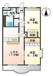 ワンダーハウスA 2LDKの間取図画像