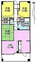 アルファステイツ松縄レインボー通り 3LDKの間取図画像
