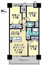 アルファライフ松島公園2 3LDKの間取図画像