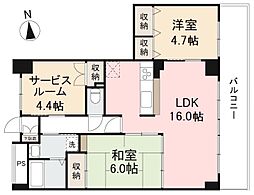 サンフラワー栗林 2SLDKの間取図画像