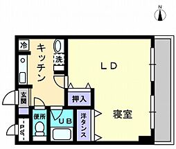 アルカディア西内町 1Kの間取図画像