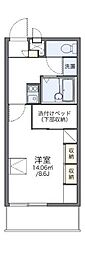 レオパレスcartier勅使K 1Kの間取図画像