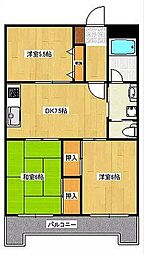 グランドゥール・サンポート 3DKの間取図画像