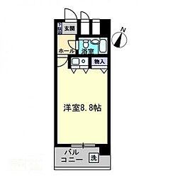 am's4観光町 1Kの間取図画像