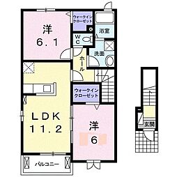 アグレアーブル1 2LDKの間取図画像