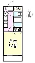 リッツ 1Kの間取図画像