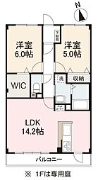 フォブールK.K 2LDKの間取図画像