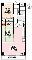 ロイヤルガーデン桜町 2LDKの間取図画像