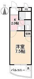 ブルーベルSAITO 1Kの間取図画像