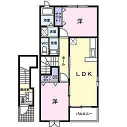 グランデカーサC 2LDKの間取図画像