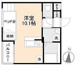スミタスヴィラ瀬戸内東 ワンルームの間取図画像