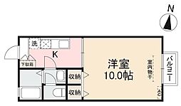 シャトーヒルズ1 1Kの間取図画像