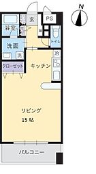 なかよしマンション林 1Kの間取図画像